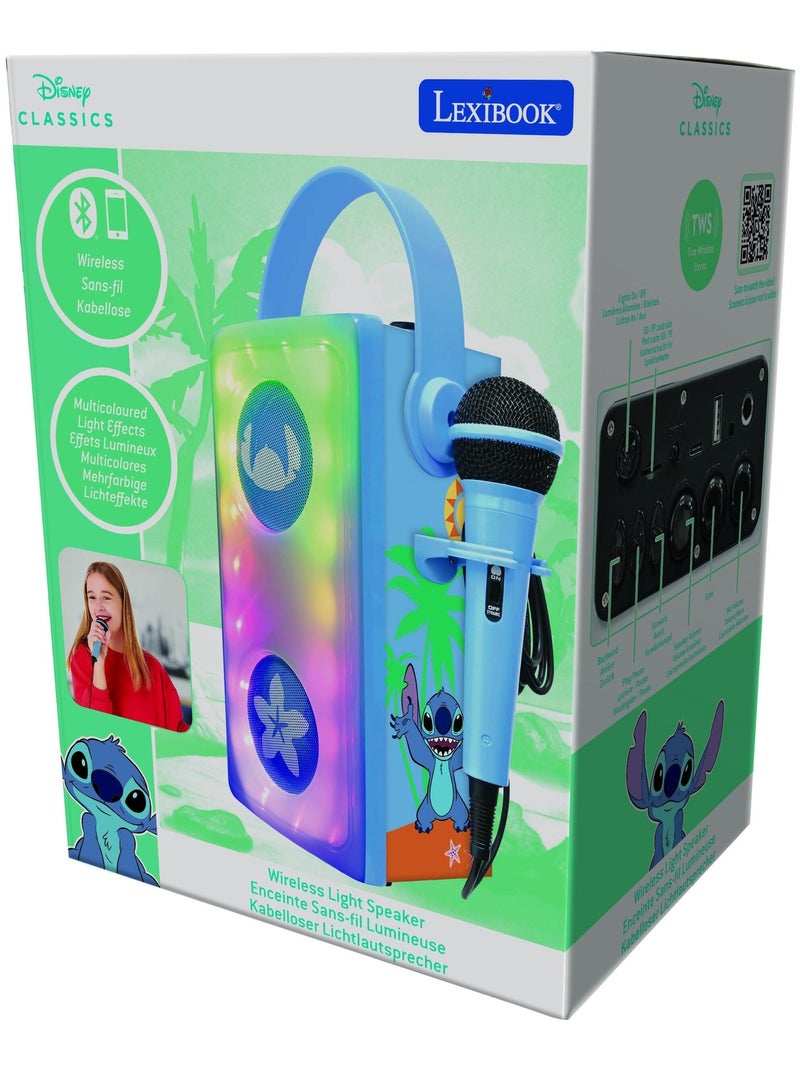 Stitch lichtgevende krachtige bluetooth® luidspreker met microfoon Blauw - Kiabi