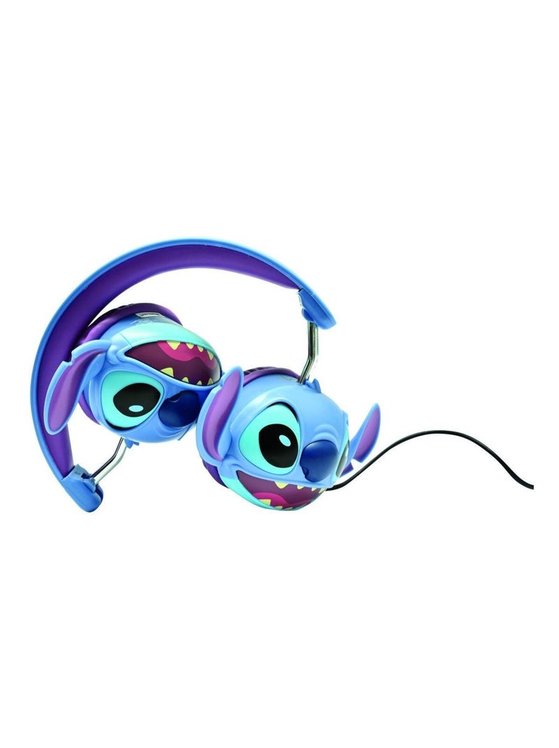 Stitch stereo bedrade opvouwbare koptelefoon met veilige volumebeperking Blauw - Kiabi
