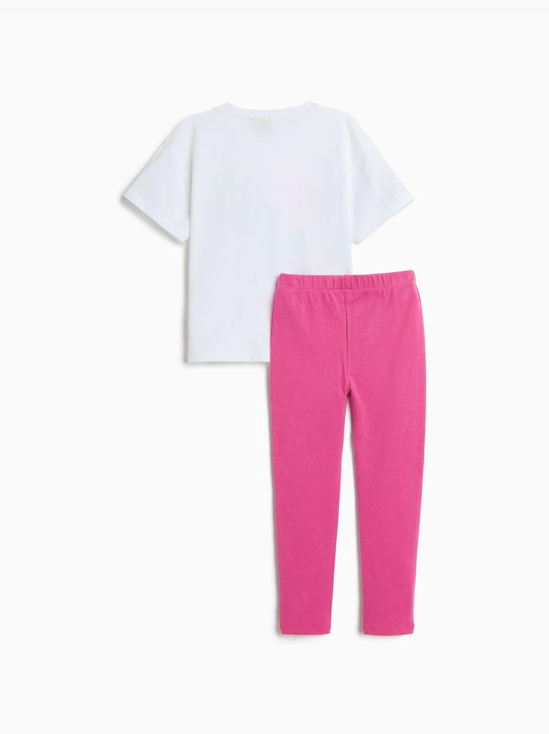 'Stitch' T-shirt en leggingset, MO Fashion Roze - Kiabi