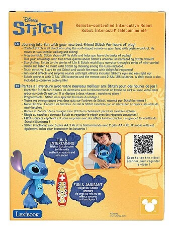 Stitchi1 robot stitch télécommandé bilingue et intéractif, avec la vraie voix de stitch