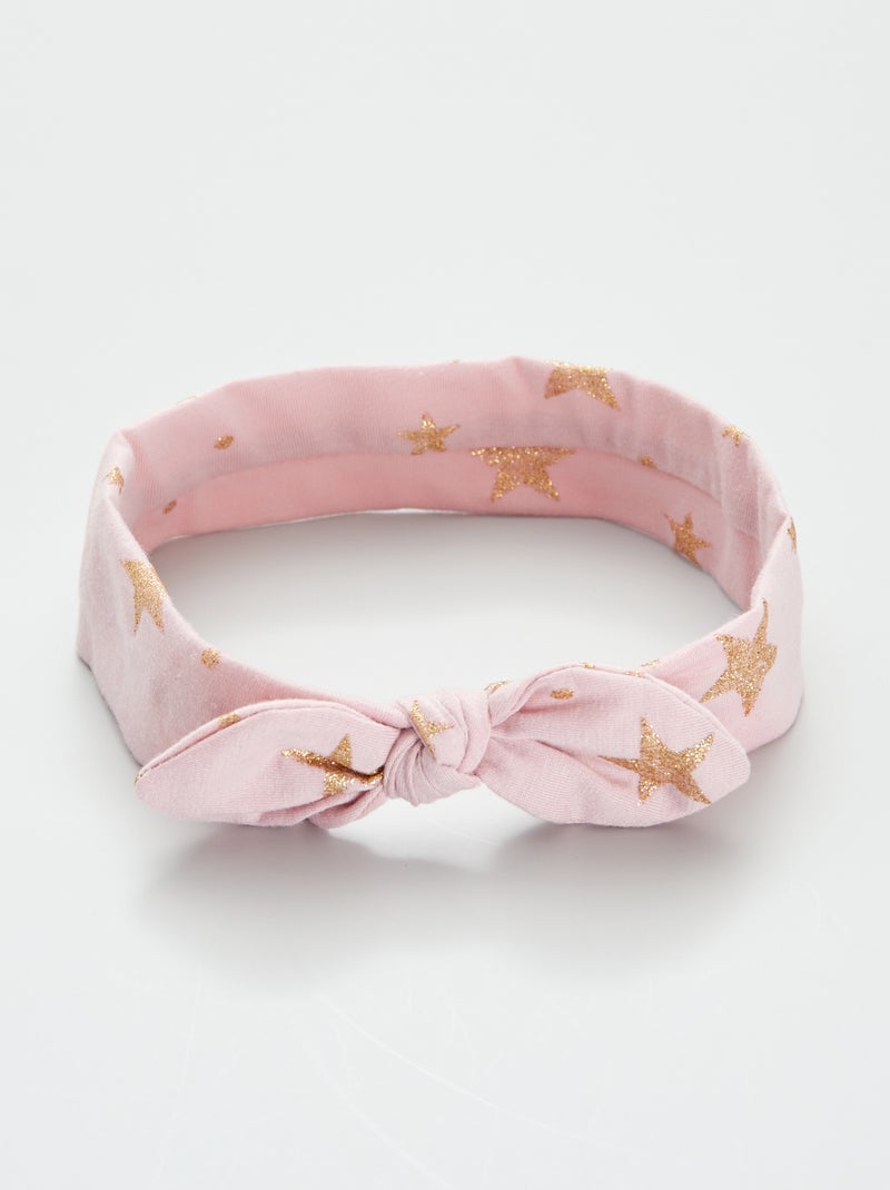 Stoffen haarband met print roze - Kiabi