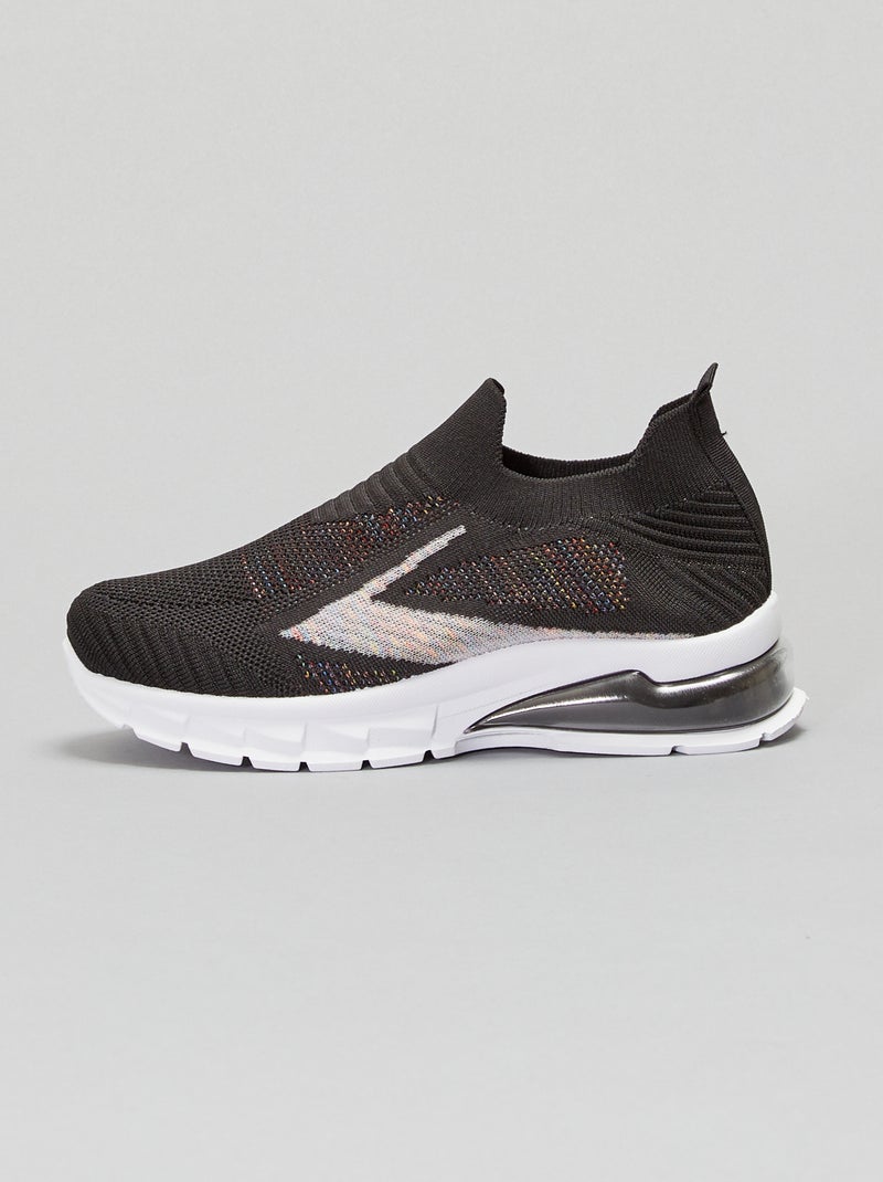 Stoffen instapsneakers zwart - Kiabi