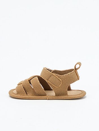 Stoffen sandalen met gekruiste bandjes