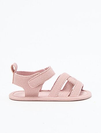 Stoffen sandalen met gekruiste bandjes