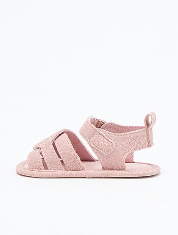 Stoffen sandalen met gekruiste bandjes