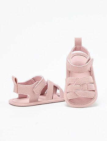 Stoffen sandalen met gekruiste bandjes