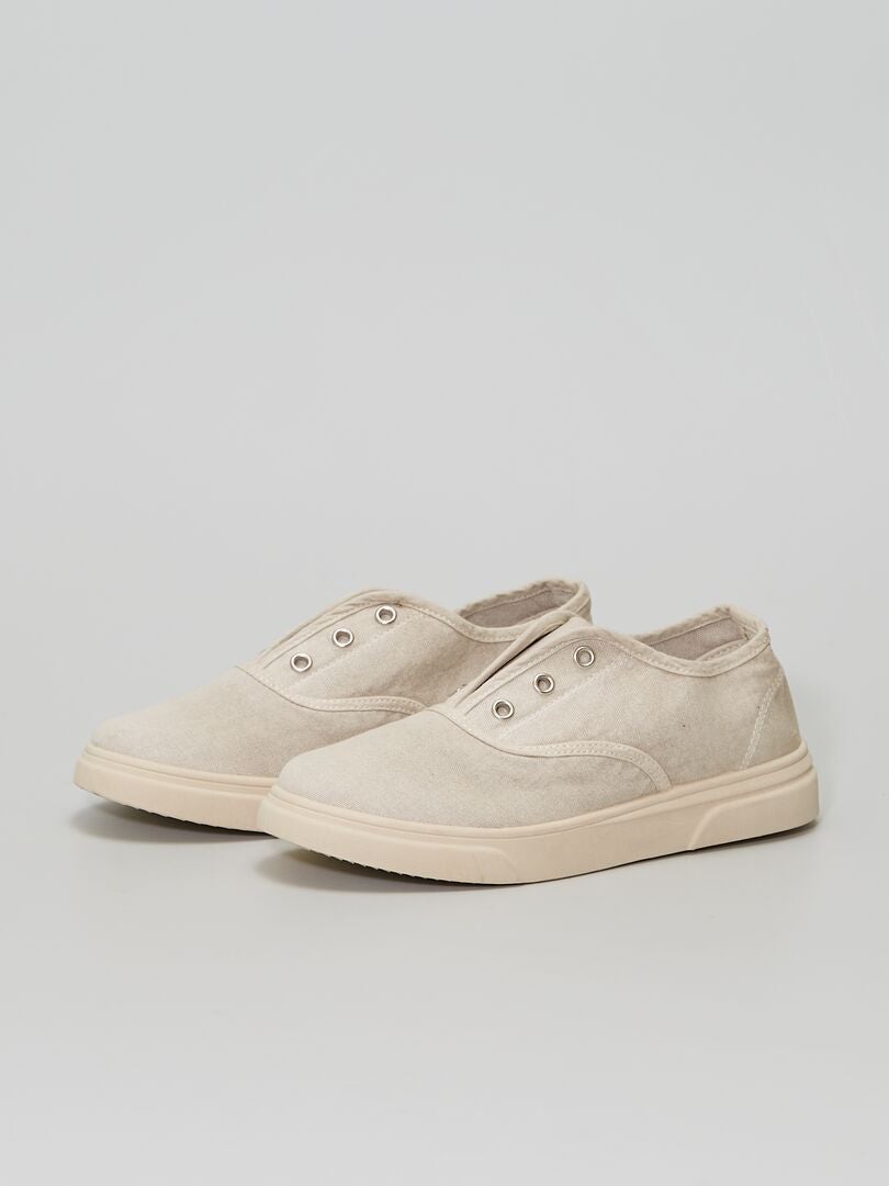 Stoffen sneakers - Beige - Kiabi - 16.00€
