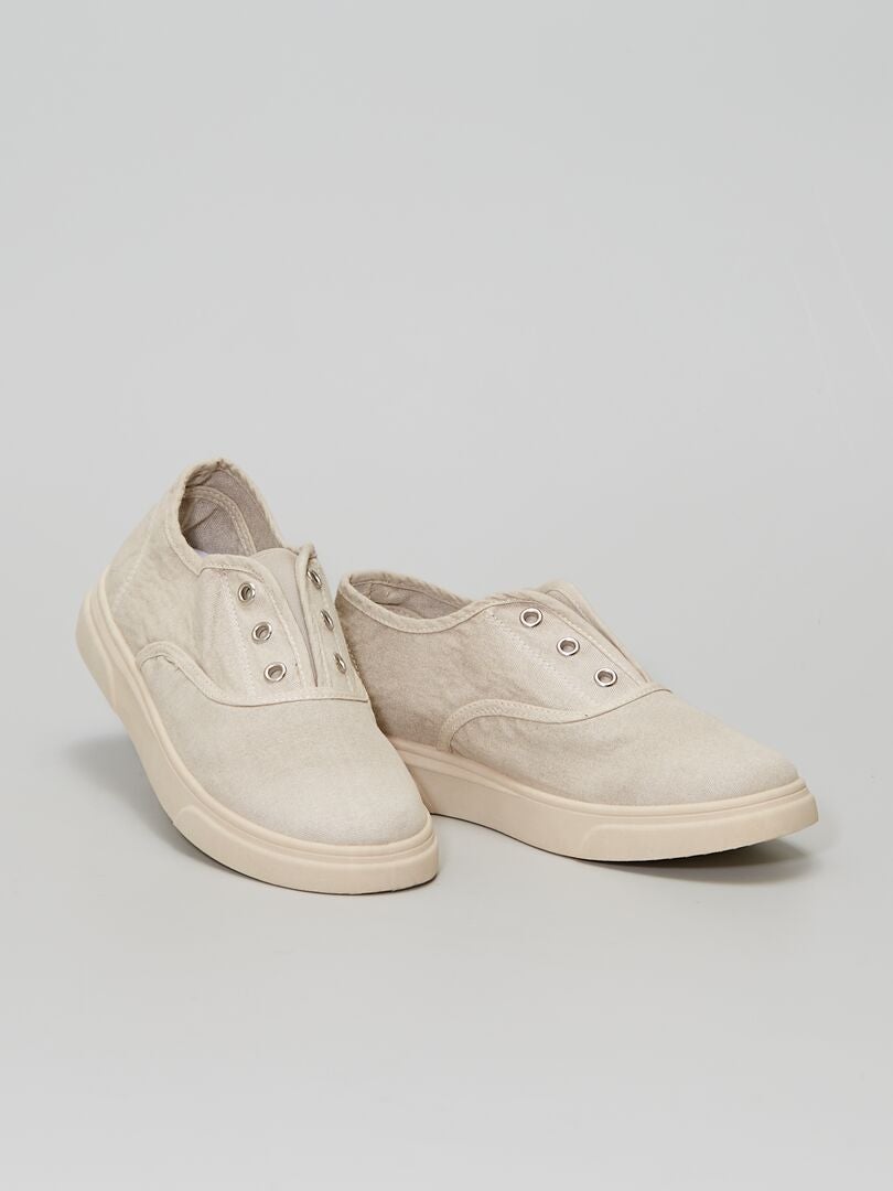 Stoffen sneakers - Beige - Kiabi - 16.00€