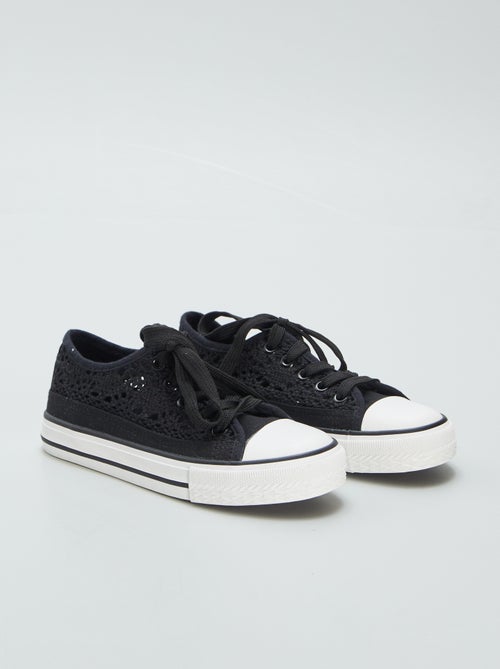 Stoffen sneakers met ajour - Kiabi
