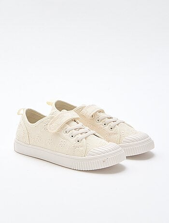Stoffen sneakers met dambordprint