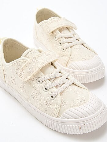 Stoffen sneakers met dambordprint