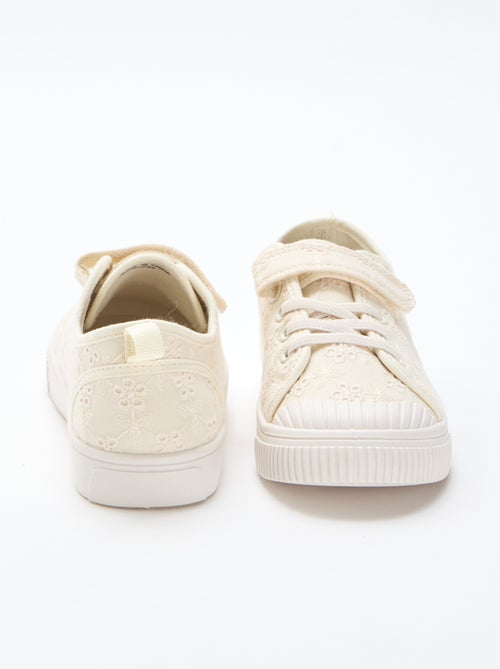 Stoffen sneakers met dambordprint - Kiabi