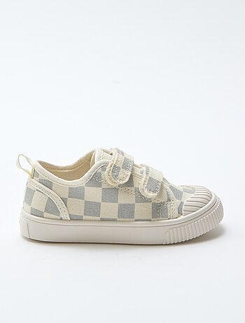 Stoffen sneakers met dambordprint