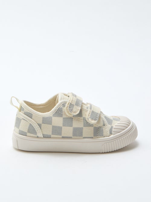 Stoffen sneakers met dambordprint - Kiabi