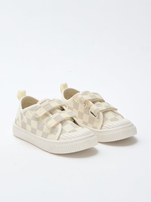 Stoffen sneakers met dambordprint - Kiabi