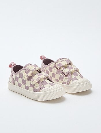 Stoffen sneakers met dambordprint