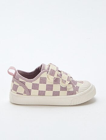 Stoffen sneakers met dambordprint