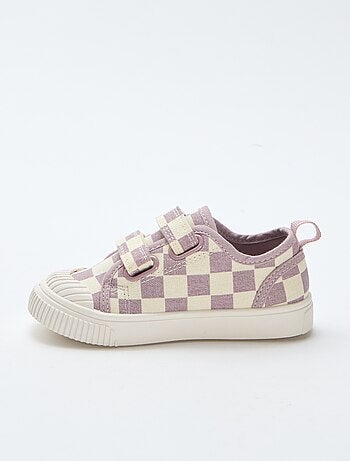 Stoffen sneakers met dambordprint