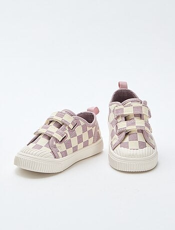 Stoffen sneakers met dambordprint