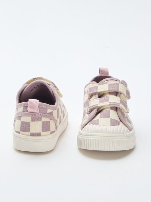 Stoffen sneakers met dambordprint - Kiabi