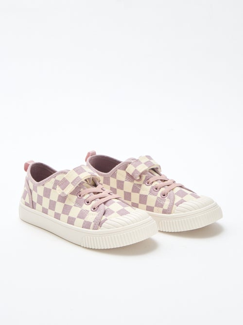 Stoffen sneakers met dambordprint - Kiabi