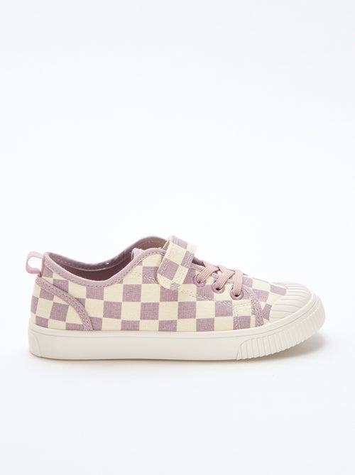 Stoffen sneakers met dambordprint - Kiabi