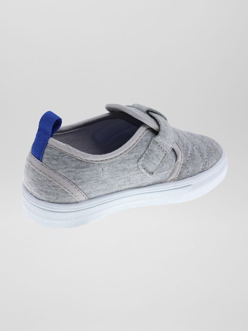 Stoffen sneakers met klittenband grijs - Kiabi