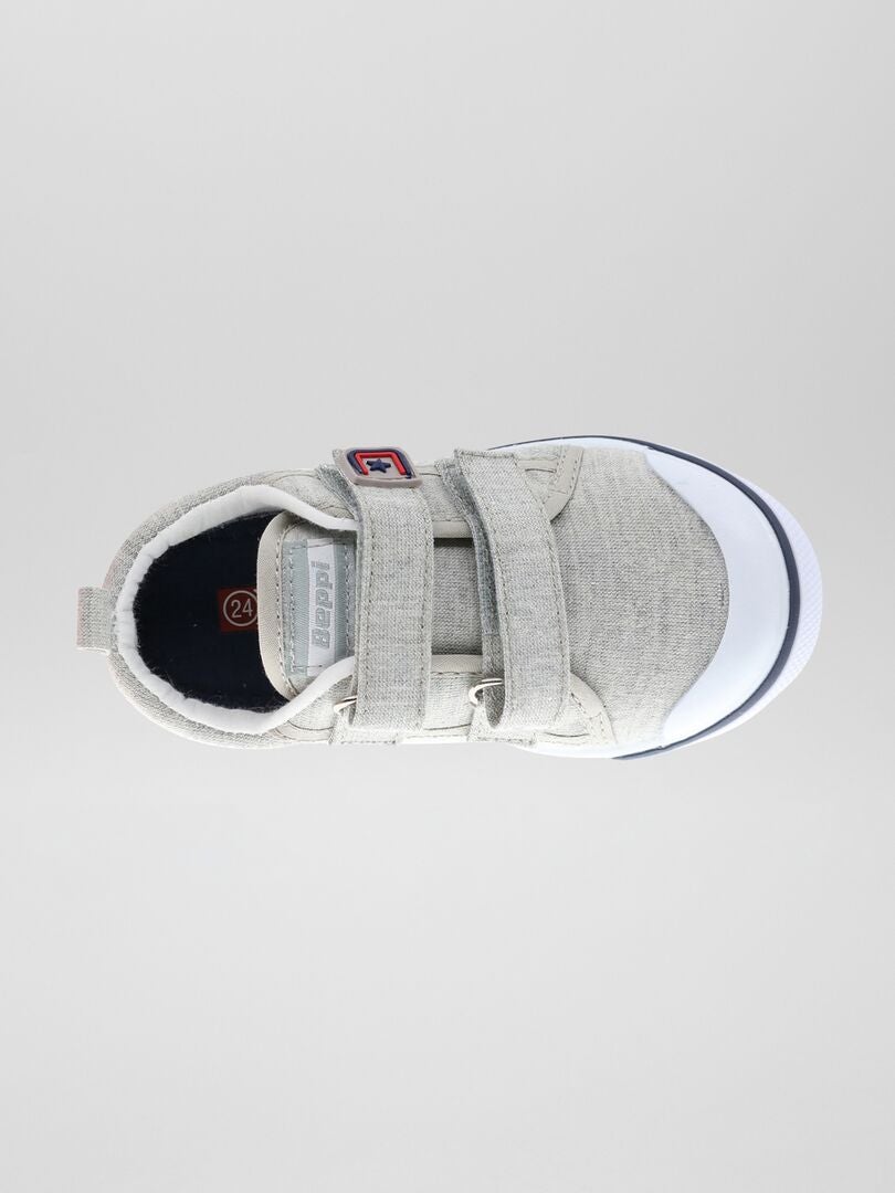 Stoffen sneakers met klittenband grijs - Kiabi