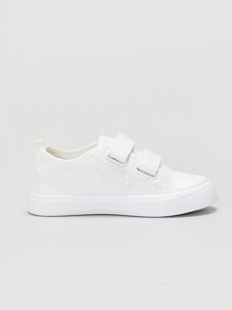 Stoffen sneakers met klittenband - WIT - Kiabi - 13.00€