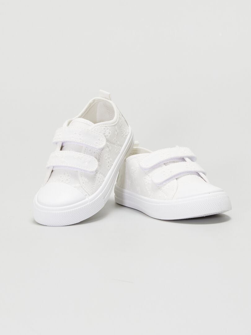 Stoffen sneakers met klittenband - WIT - Kiabi - 13.00€
