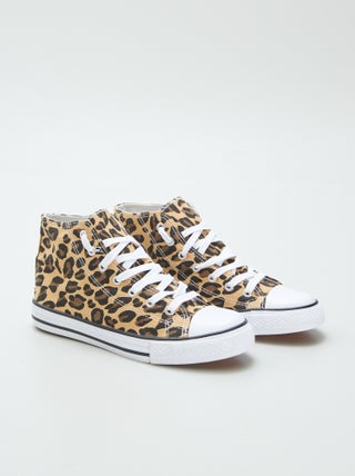 Stoffen sneakers met luipaardprint