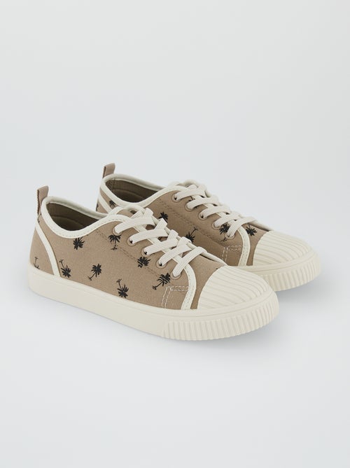 Stoffen sneakers met vetersluiting - Kiabi