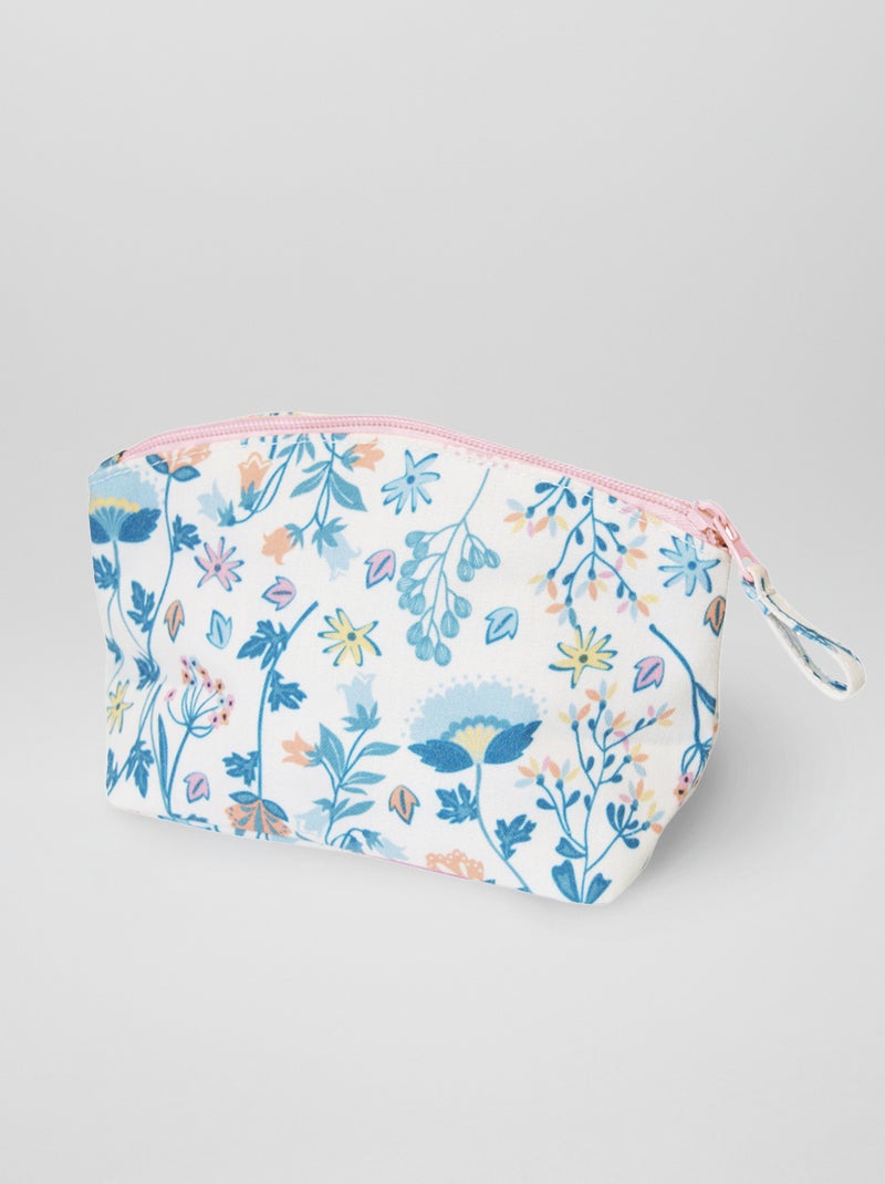 Stoffen toilettas met bloemenprint BIEGE - Kiabi