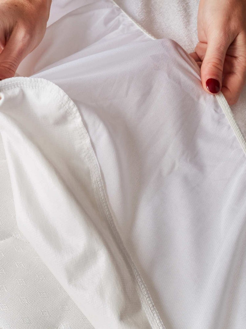 Stofmijten-werende matrasbeschermer voor de co-sleeper WIT - Kiabi