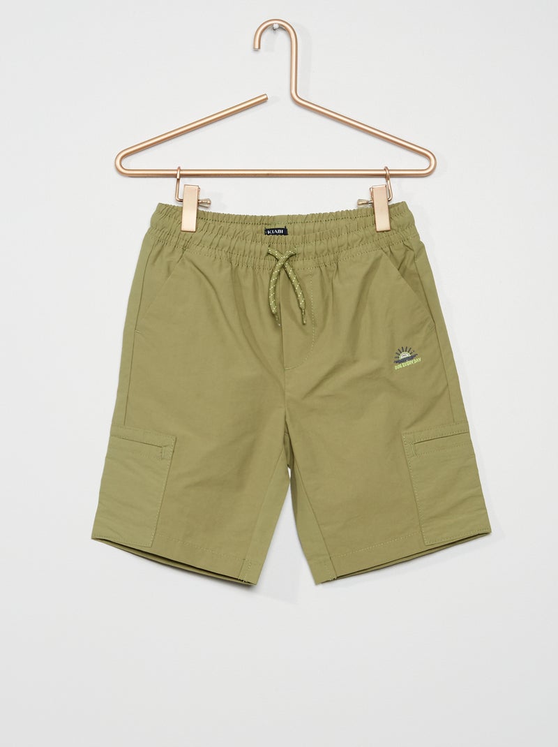 Straight-fit bermuda van nylon KAKI - Kiabi