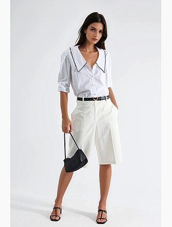 Straight fit bermudashorts (zonder riem) hiccup