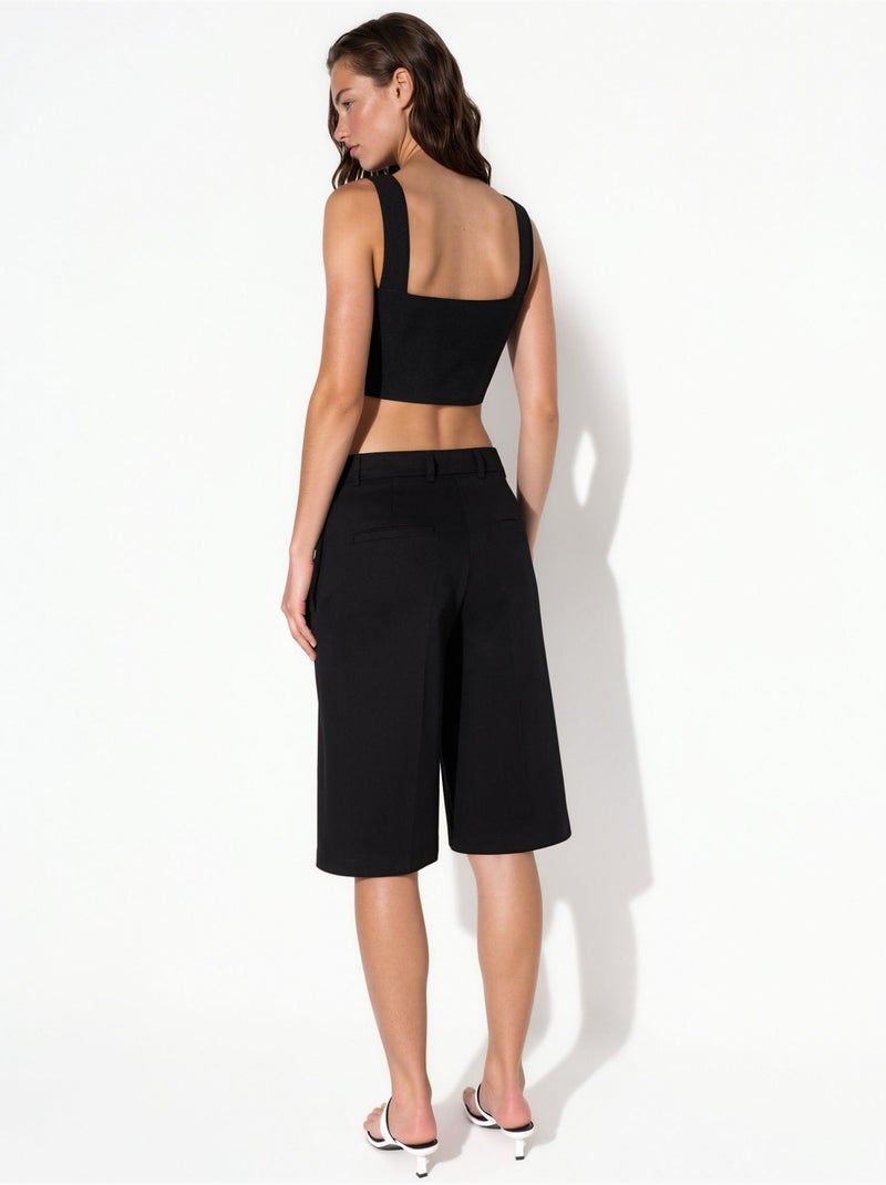 Straight fit bermudashorts (zonder riem) hiccup Zwart - Kiabi