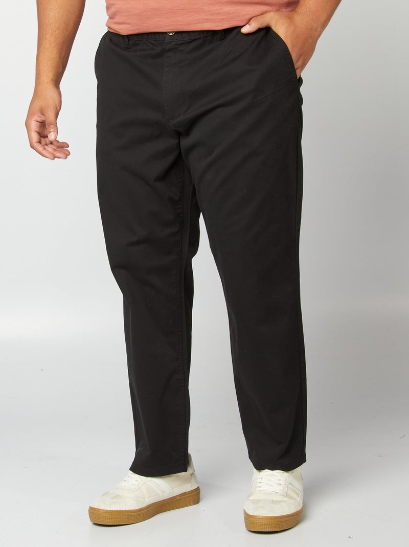 Straight-fit chino broek - L30 zwart - Kiabi