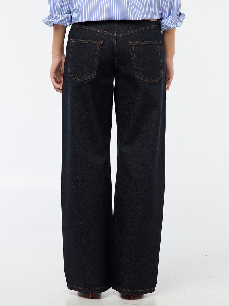 Straight-fit denim broek met stras Blauw - Kiabi