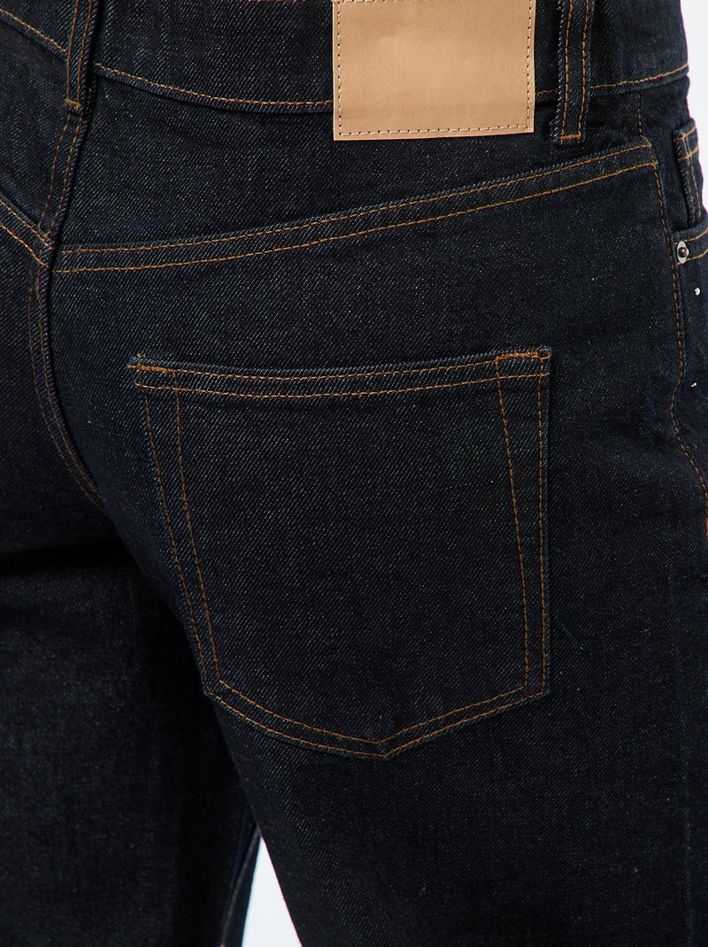 Straight-fit denim broek met stras Blauw - Kiabi