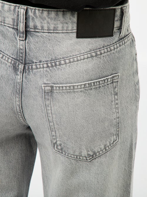 Straight-fit denim broek met stras - Kiabi