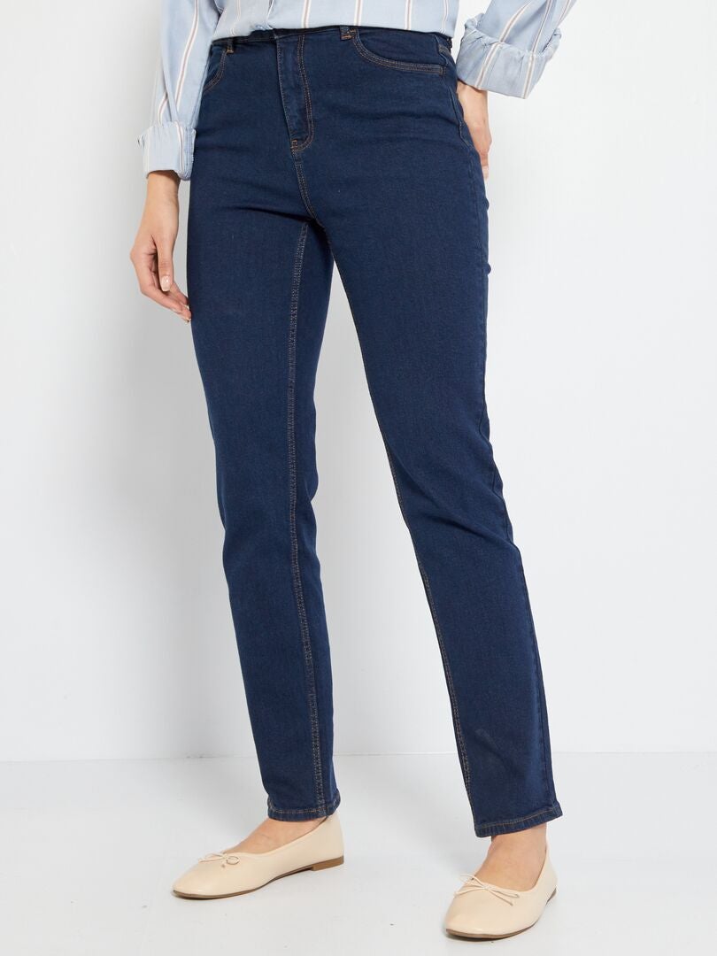 Straight-fit jeans met hoge taille - L30 BLAUW - Kiabi