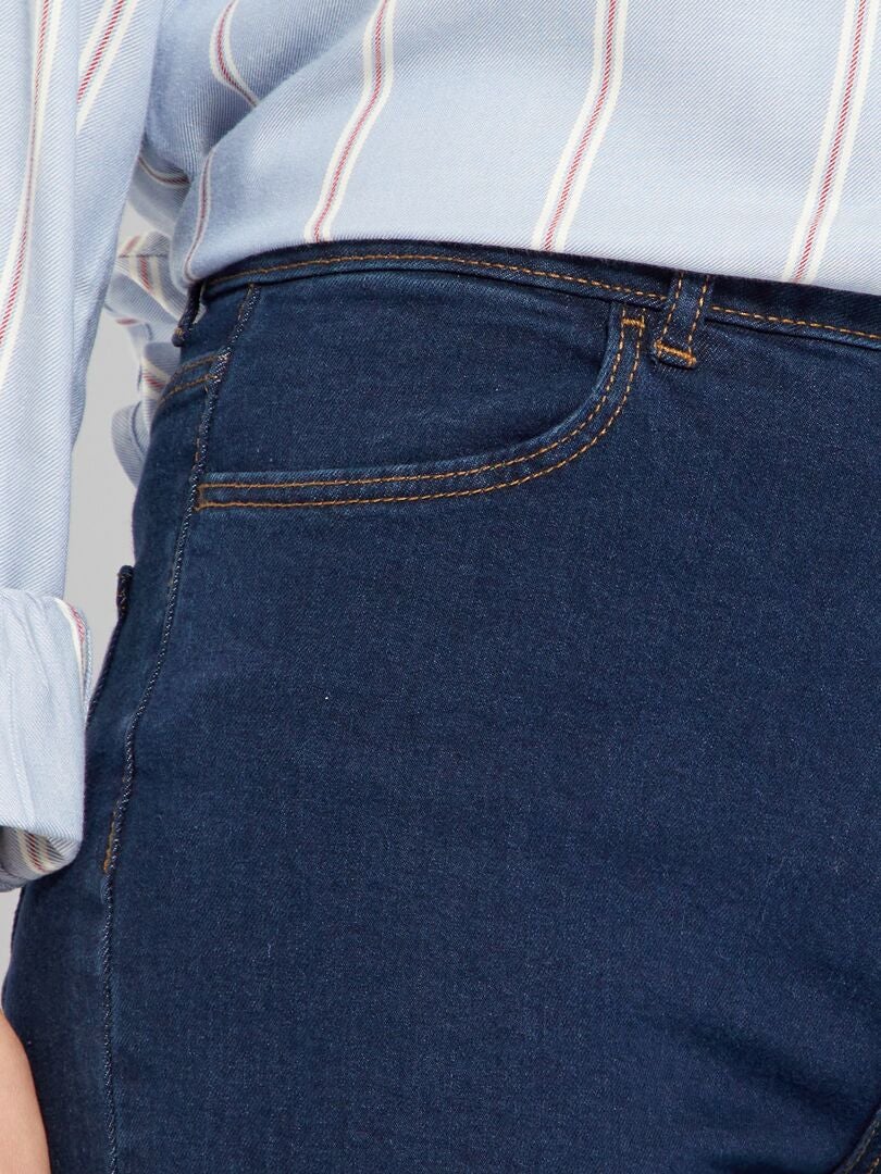 Straight-fit jeans met hoge taille - L30 BLAUW - Kiabi