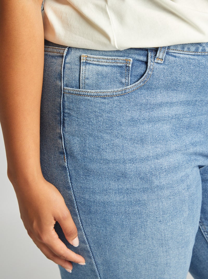 Straight-fit jeans met hoge taille BLAUW - Kiabi