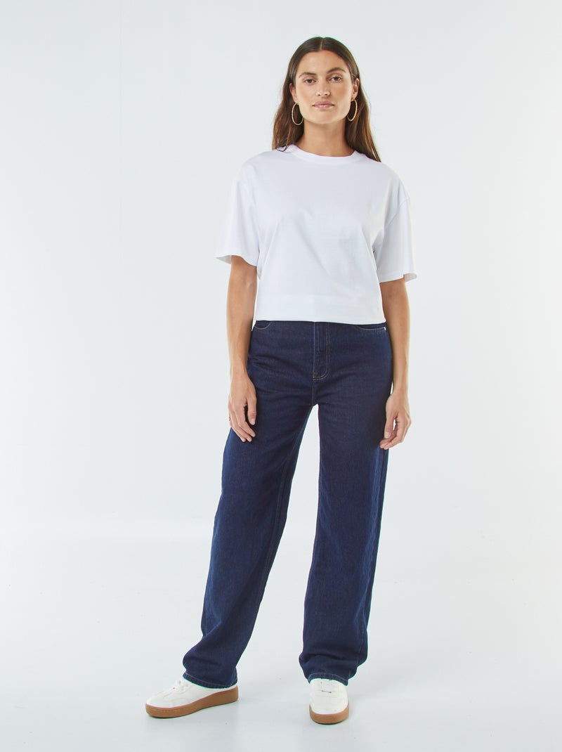 Straight-fit jeans met hoge taille Blauw - Kiabi
