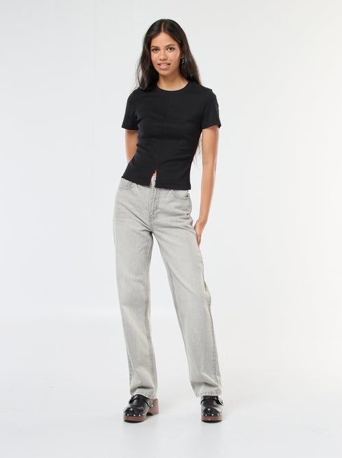 Straight-fit jeans met hoge taille - Kiabi