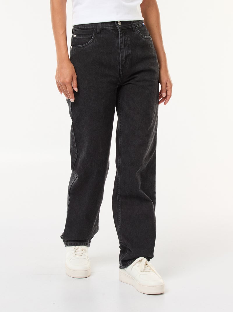 Straight-fit jeans met hoge taille Zwart - Kiabi