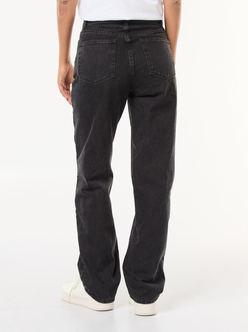 Straight-fit jeans met hoge taille Zwart - Kiabi