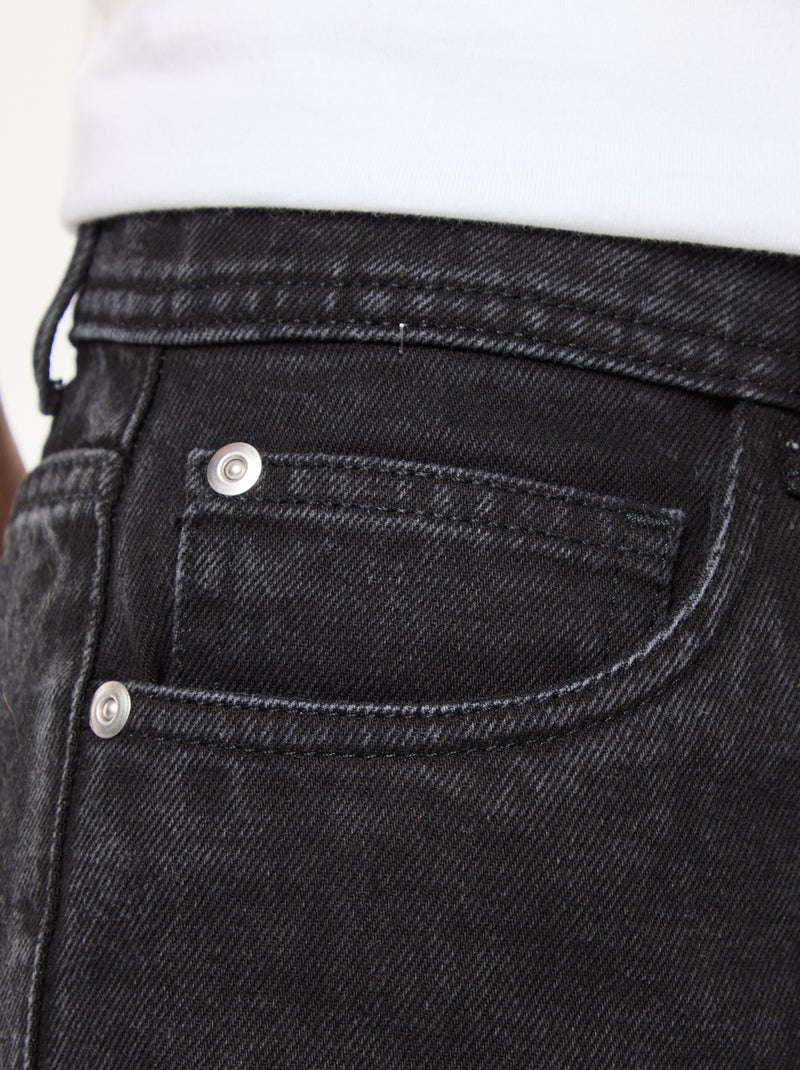 Straight-fit jeans met hoge taille Zwart - Kiabi