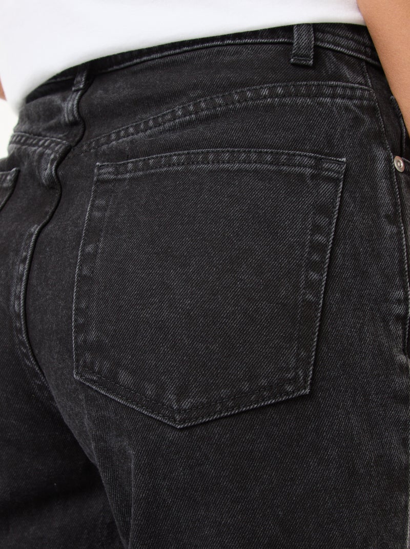 Straight-fit jeans met hoge taille Zwart - Kiabi